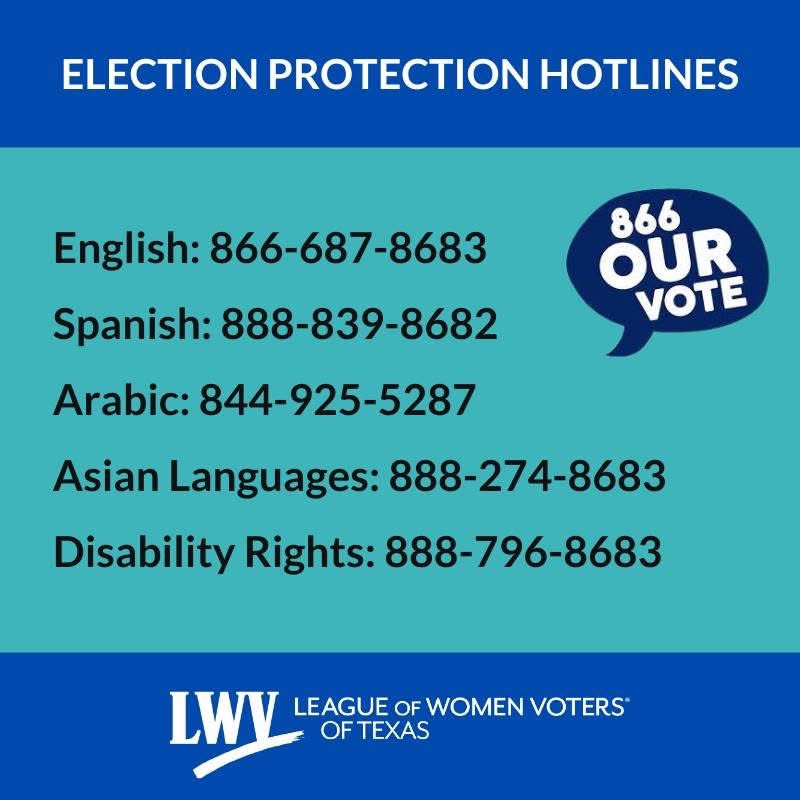 election protection hotlines phone numbers voter