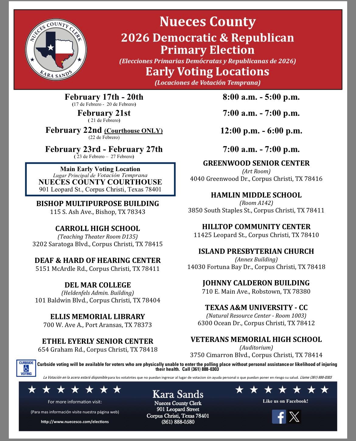 Primary Early Voting and Election Day